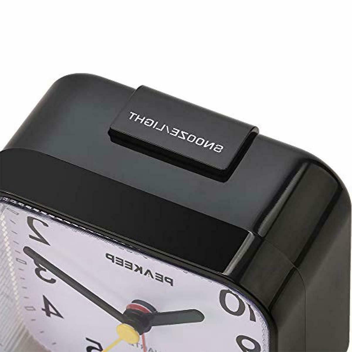 Peakeep Small Battery Operated Analog Travel Alarm Clock