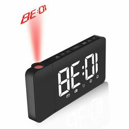 Projection Fm Radio Led Display Easy To Use Night Light Cloc