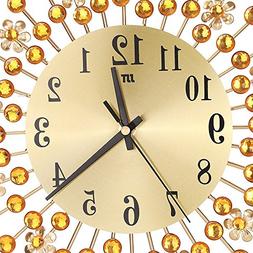 Diamonds Flower Non-ticking Silent Dazzling Clock
