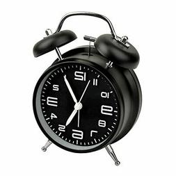 4 Inch Non-ticking Twin Bell Desktop Retro Alarm Clock Wi...