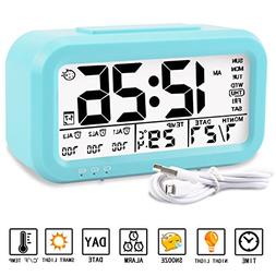 , Digital Alarm Clock For Kids, Time/date/temperature Displa