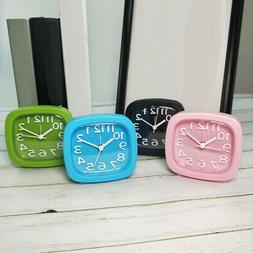 Battery Powered Silent Home Desk Table Analog Clock Snooze P