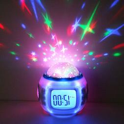 Starry Star Projection Clock Color Change Light For Boys Gir