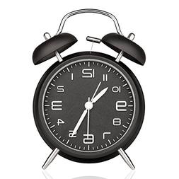 With Backlight On Demand, 4" Twin Bell Loud Alarm Clock For 