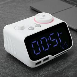 Snooze Timer Stereo Speaker With Dual Usb Charging Port