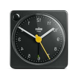 Braun BN-BC2XB Black Square Quartz Alarm Classic Travel Cloc