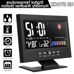 Snooze Calendar Led Display Weather Thermometer Hygrometer