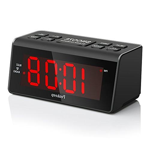 Peakeep Little Digital Alarm Clock FM Radio