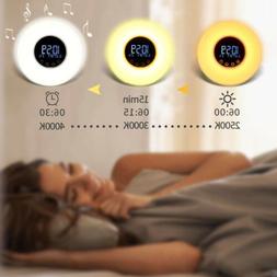 Wake-up Light Led Fm Radio Bedside Night Lamp W/charger