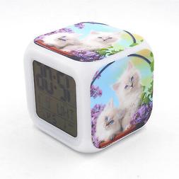Persian Cat Creative Digital Table Alarm Clock For Kids Toy 