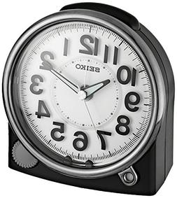 Seiko ' Bedside Alarm' Plastic Clock, Color:Black 