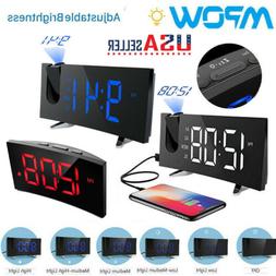 Led Digital Fm Radio Projector Snooze Sleep Timer 12/24h