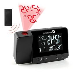 , Digital Projection Alarm Clock With Weather Station, Indoo