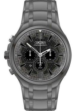 Seiko Men's SSC453 Recraft Solar Chronograph Gray Stainless 