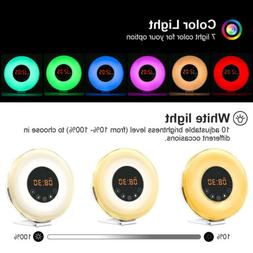 Led Touch Control Wake Up Light With 7 Color Switch&fm Radio