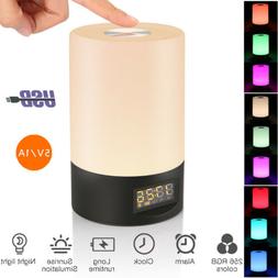 Radio Wake Up Light Natural Sound Led Rgb Bedside Lamp Touch