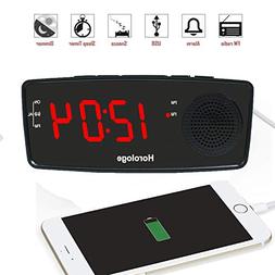 Radio With Fm Radio, Dual Usb Chargers, Large 1.2&rdquo; Display