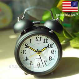 Twin Bell Battery Analogy Backlight Bedroom Extra Loud Black