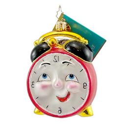 Christopher Radko WAKE-UP CALL Blown Glass Ornament Alarm Cl