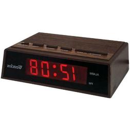 Westclox 22690 .6" Retro Wood Grain LED Alarm Clock